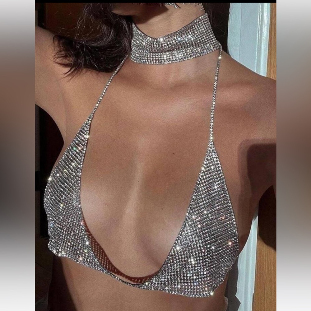 Rhinestone bra top